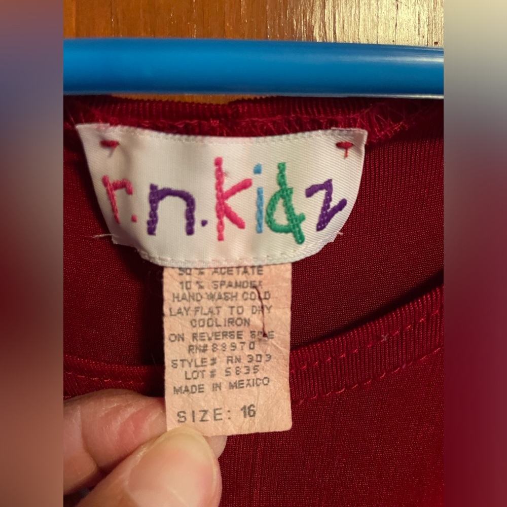 Long red RN kidz dress. Size 16.